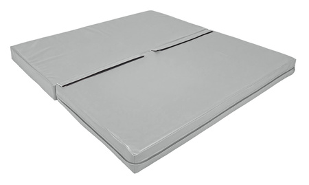 Materac dwuczęściowy z rzepami UNDERFIT 130 x 120 x 10 cm miękki szary