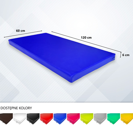 Materac gimnastyczny UNDERFIT 120 x 60 x 6 cm twardy niebieski