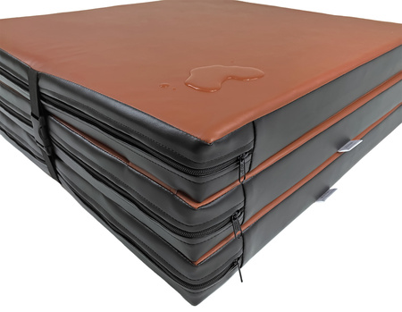 Materac gimnastyczny składany UNDERFIT 180 x 60 x 6 cm miękki brązowy