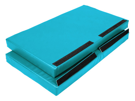 Materac dwuczęściowy z rzepami UNDERFIT  130 x 120 x 10 cm miękki turkusowy