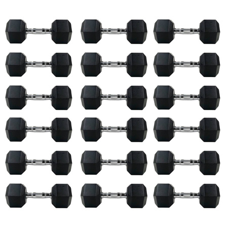 Zestaw hantli hex UNDERFIT 2 x 5-25 kg (270 kg) 