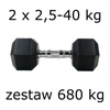 Zestaw hantli hex UNDERFIT 2 x 2,5-40 kg (680 kg)