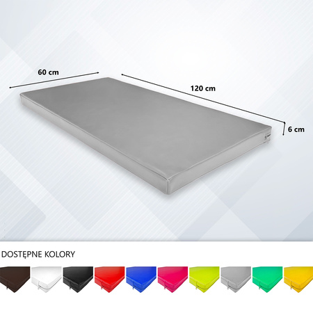 Materac gimnastyczny UNDERFIT 120 x 60 x 6 cm twardy szary