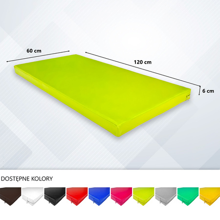 Materac gimnastyczny UNDERFIT 120 x 60 x 6 cm miękki seledynowy