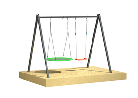 Stelaż metalowy dwustanowiskowy UNDERFIT - huśtawki, bocianie gniazdo, hamak