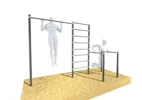 Drążek ogrodowy do podciągania z poręczami i drabinką OCYNK Street workout UNDERFIT UF9881