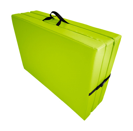 Materac gimnastyczny składany trzyczęściowy UNDERFIT 210 x 100 x 10 cm seledynowy