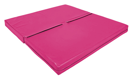 Materac dwuczęściowy z rzepami UNDERFIT  130 x 120 x 10 cm miękki różowy