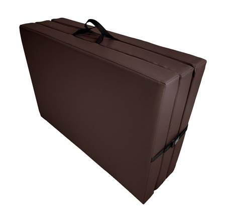 Materac gimnastyczny składany trzyczęściowy UNDERFIT 210 x 100 x 10 cm brązowy