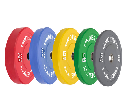 Zestaw obciążeń olimpijskich UNDERFIT BUMPER COLOR 150 kg
