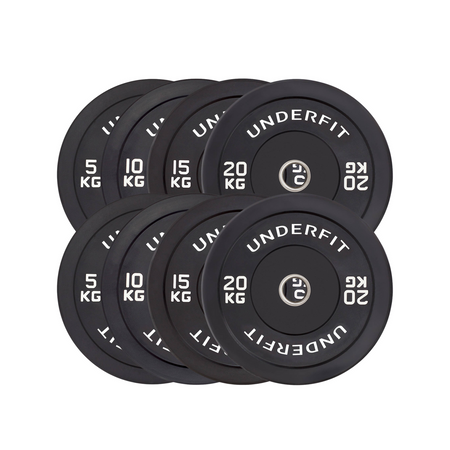 Zestaw obciążeń olimpijskich UNDERFIT BUMPER BLACK 100 kg