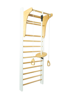 Drabinka Gimnastyczna Leon 220 x 80 cm biała + drążek + huśtawka + uchwyty