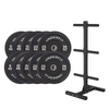 Zestaw obciążeń BUMPER BLACK 150 kg + stojak UNDERFIT