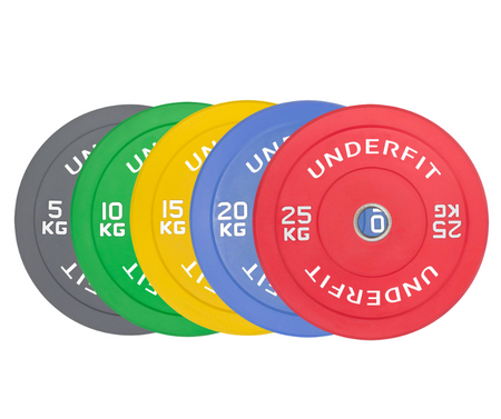 Zestaw obciążeń olimpijskich UNDERFIT BUMPER COLOR 150 kg