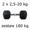 Zestaw hantli hex UNDERFIT 2 x 2,5-20 kg (180 kg)