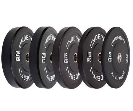 Zestaw obciążeń olimpijskich UNDERFIT BUMPER BLACK 150 kg