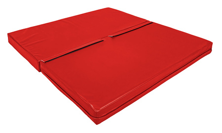 Materac dwuczęściowy z rzepami UNDERFIT  130 x 120 x 10 cm miękki czerwony