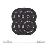 Sztanga olimpijska 180 cm BUMPER BLACK UNDERFIT 74 kg