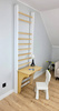 Drabinka gimnastyczna Leon 240 x 80 cm biała + drążek + blat