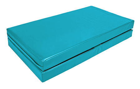 Materac dwuczęściowy z rzepami UNDERFIT  130 x 120 x 10 cm miękki turkusowy