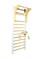 Drabinka Gimnastyczna Leon 230 x 80 cm biała + drążek + huśtawka + uchwyty