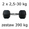 Zestaw hantli hex UNDERFIT 2 x 2,5-30 kg (390 kg)