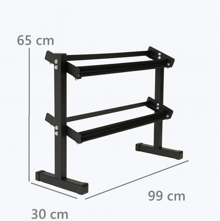 Stojak na hantle 2-poziomowy Compact UNDERFIT regulowana szerokość 350 kg