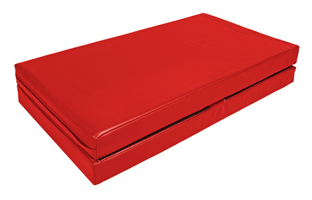 Materac dwuczęściowy z rzepami UNDERFIT  130 x 120 x 10 cm miękki czerwony
