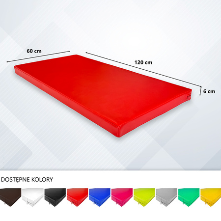 Materac gimnastyczny UNDERFIT 120 x 60 x 6 cm twardy czerwony
