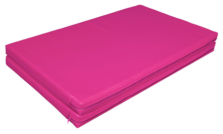 Materac dwuczęściowy z rzepami UNDERFIT 130 x 120 x 6 cm miękki różowy