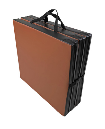 Materac gimnastyczny składany UNDERFIT 180 x 60 x 6 cm miękki brązowy