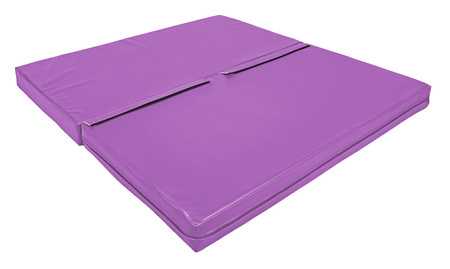 Materac dwuczęściowy z rzepami UNDERFIT  130 x 120 x 10 cm miękki fioletowy