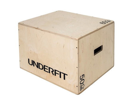 Skrzynia plyometryczna UNDERFIT 60 x 50 x 40 cm drewniana
