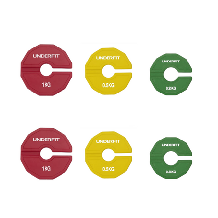 Zestaw talerzy progresywnych UNDERFIT 2 x 0,25 - 1 KG (3,5 KG) do gryfu 