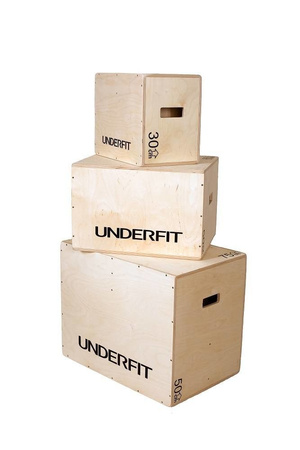 OUTLET Skrzynia plyometryczna UNDERFIT 50 x 40 x 30 cm  drewniana
