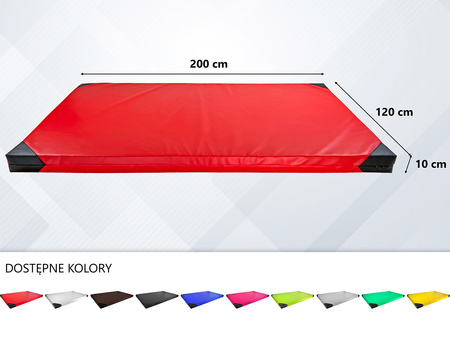 Materac gimnastyczny UNDERFIT 200 x 120 x 10 cm miękki czerwony