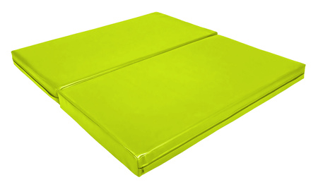 Materac dwuczęściowy z rzepami UNDERFIT 130 x 120 x 10 cm miękki seledynowy