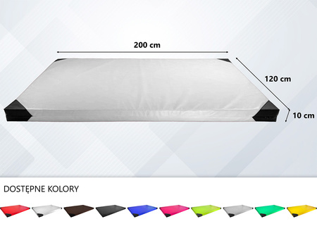 Materac gimnastyczny UNDERFIT 200 x 120 x 10 cm miękki biały