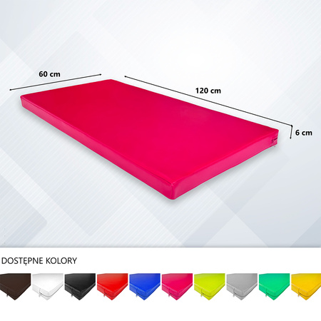 Materac gimnastyczny UNDERFIT 120 x 60 x 6 cm twardy różowy