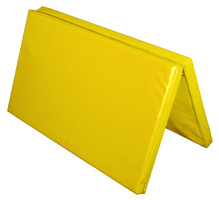 Materac dwuczęściowy z rzepami UNDERFIT 130 x 120 x 6 cm twardy żółty