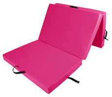 Materac gimnastyczny składany trzyczęściowy UNDERFIT 210 x 100 x 10 cm różowy