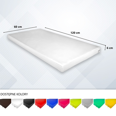 Materac gimnastyczny UNDERFIT 120 x 60 x 6 cm miękki biały