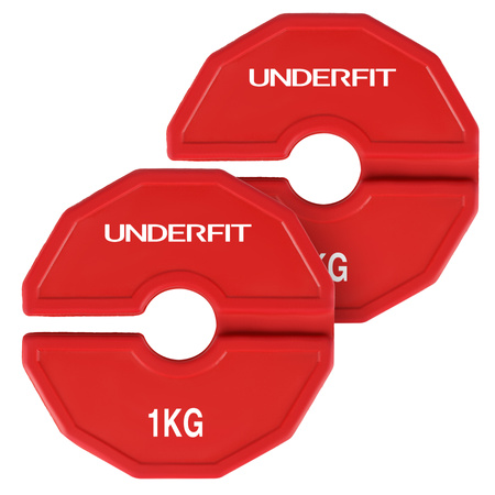 Zestaw talerzy progresywnych UNDERFIT 2 x 0,25 - 1 KG (3,5 KG) do gryfu 