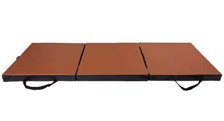 Materac gimnastyczny składany UNDERFIT 180 x 60 x 6 cm miękki brązowy