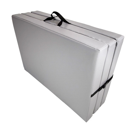 Materac gimnastyczny składany trzyczęściowy UNDERFIT 210 x 100 x 10 cm szary