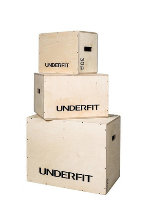 OUTLET Skrzynia plyometryczna UNDERFIT 50 x 40 x 30 cm  drewniana