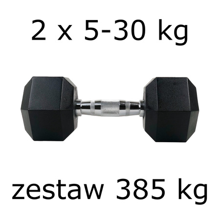 Zestaw hantli hex UNDERFIT 2 x 5-30 kg (385 kg)