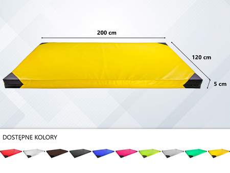 Materac gimnastyczny UNDERFIT 200 x 120 x 5 cm twardy żółty