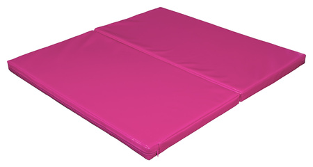 Materac dwuczęściowy z rzepami UNDERFIT 130 x 120 x 6 cm miękki różowy